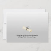 卒業発表ホワイトキャップと写真 招待状 (裏面)