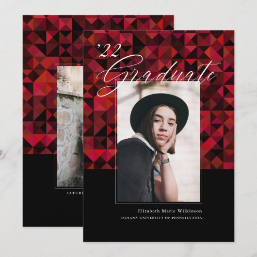 卒業発表ミニマルデザイン (正面/裏面)