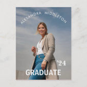 卒業発表モダン卒業写真 ポストカード (正面)