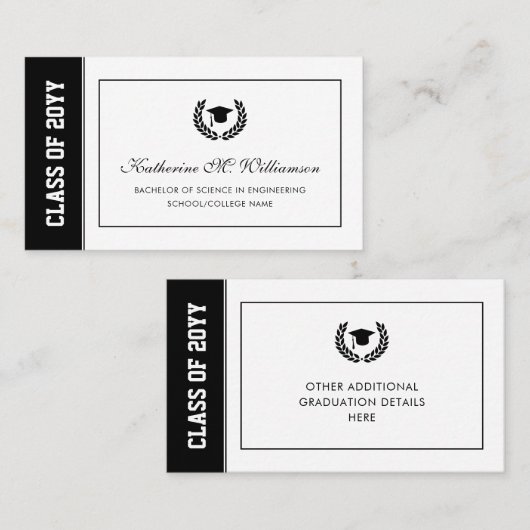 卒業発表モダン名カード挿入 コーリングカード (正面/裏面)