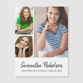 卒業発表モダン白3枚