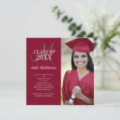 卒業発表モノグラム写真グラッドパーティー 招待状 (スタンド正面)