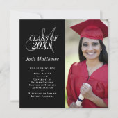 卒業発表モノグラム写真グラードパーティー 招待状 (正面)