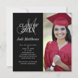 卒業発表モノグラム写真グラードパーティー 招待状