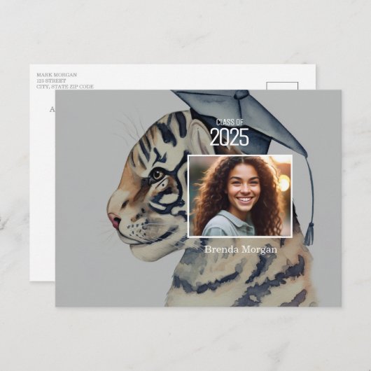 卒業発表ユニークはがき 案内ポストカード (正面/裏面)