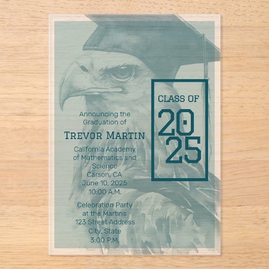 卒業発表ユニークアクリル招待状 アクリル招待状 (正面)