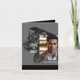 卒業発表ユニーク折り畳み写真カード 案内状