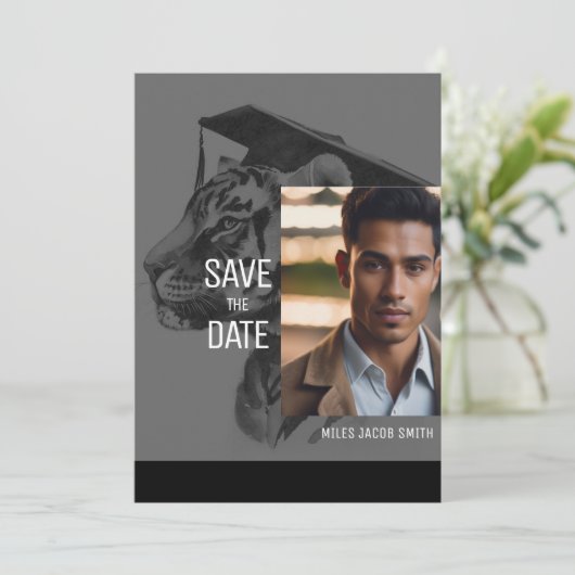 卒業発表ユニーク招待状カード 案内状 (スタンド正面)