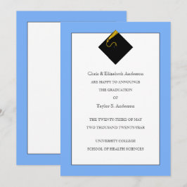 卒業発表ライトブルー 招待状