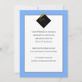 卒業発表ライトブルー 招待状