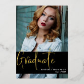 卒業発表写真スクリプモダントシンプル 箔シーズンカード (正面)