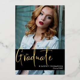 卒業発表写真スクリプモダントシンプル 箔シーズンカード