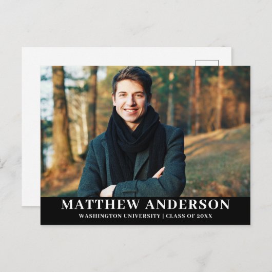 卒業発表写真Blkポストカード インビテーションポストカード (正面/裏面)