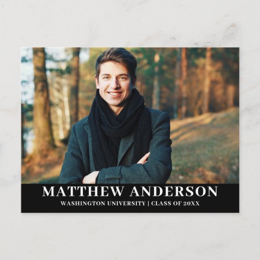 卒業発表写真Blkポストカード インビテーションポストカード (正面)