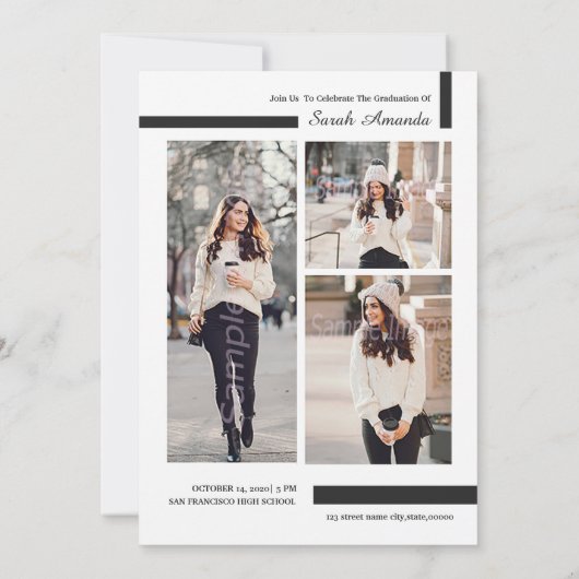 卒業発表及び招待状 招待状 (裏面)