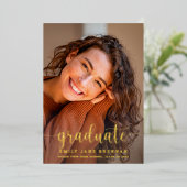 卒業発表招待状卒業フォトカード 箔招待状 (立ち正面)