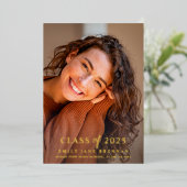 卒業発表招待状卒業フォトカード 箔招待状 (立ち正面)