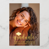 卒業発表招待状卒業フォトカード 箔招待状 (正面)