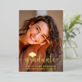 卒業発表招待状卒業フォトカード 箔招待状 (立ち正面)