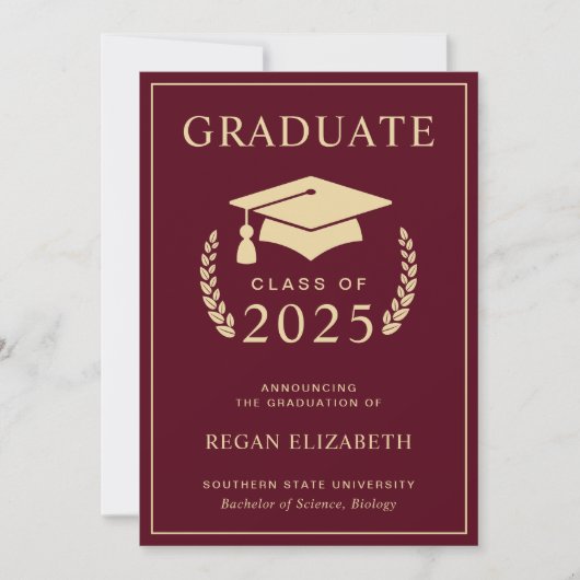 卒業発表招待状 招待状 (正面)