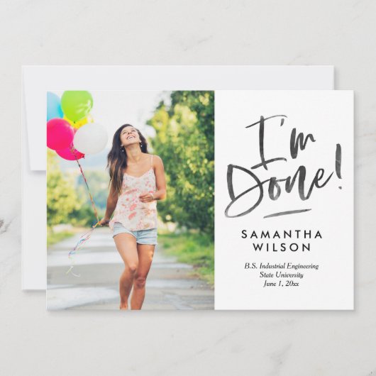 卒業発表招待状 案内状 (正面)