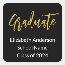 卒業発表白黒クラス2024 スクエアシール