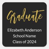 卒業発表白黒クラス2024 スクエアシール (正面)