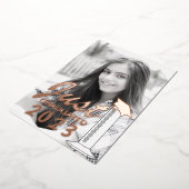 卒業発表科学科卒業シリンダー 箔招待状 (回転した状態)