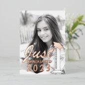 卒業発表科学科卒業シリンダー 箔招待状 (立ち正面)