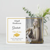 卒業発表金ゴールドキャップと写真 招待状 (スタンド正面)