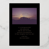 卒業発表金箔プレス縁ど 箔招待状 (裏面)