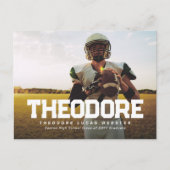 卒業発表1枚の写真アスリート ポストカード (正面)