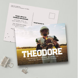 卒業発表1枚の写真アスリート ポストカード