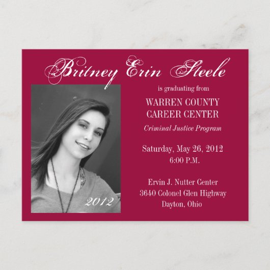 卒業発表 インビテーションポストカード (正面)