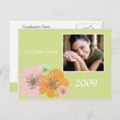 卒業発表、パーティの招待状ポストカー インビテーションポストカード (正面/裏面)
