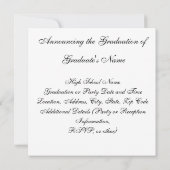 卒業発表、招待状ブラック・シルバー 招待状 (裏面)