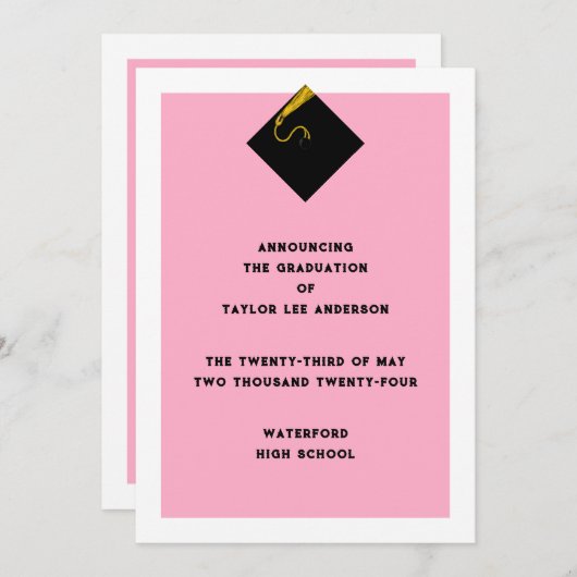 卒業発表 招待状 (正面/裏面)