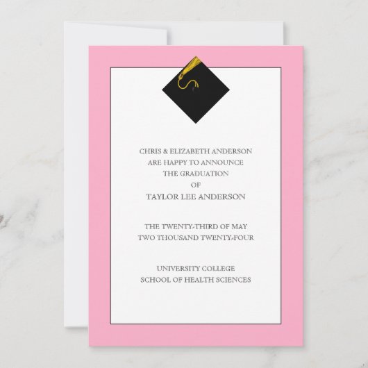 卒業発表 招待状 (正面)