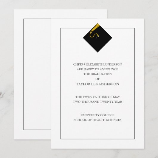 卒業発表 招待状 (正面/裏面)