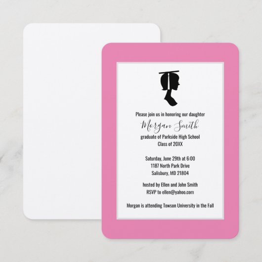 卒業発表 招待状 (正面/裏面)