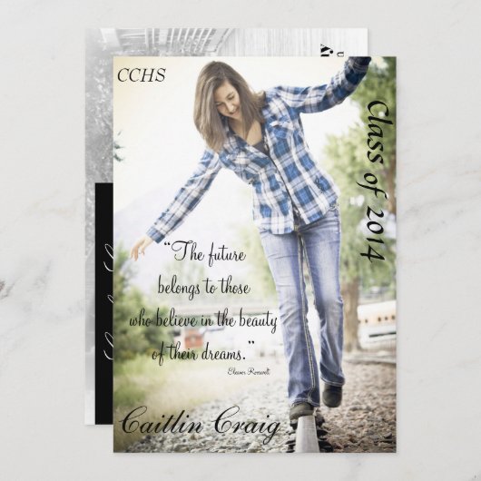 卒業発表 招待状 (正面/裏面)