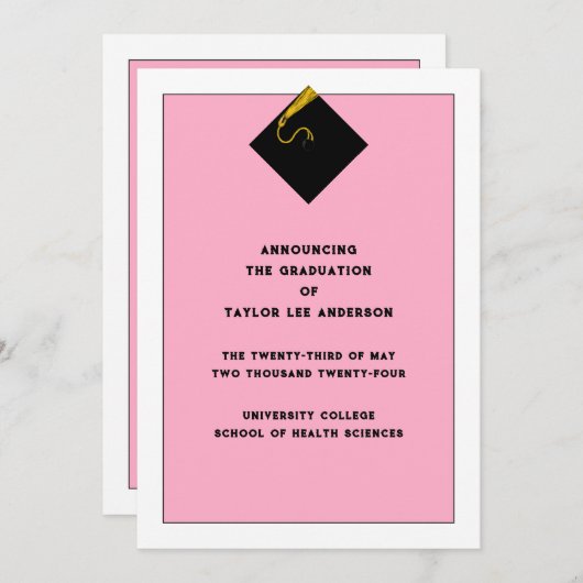 卒業発表 招待状 (正面/裏面)