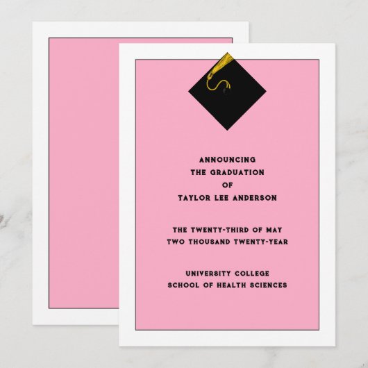 卒業発表 招待状 (正面/裏面)