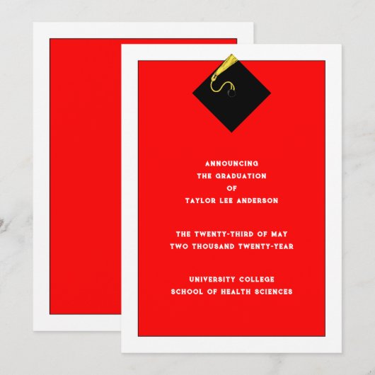 卒業発表 招待状 (正面/裏面)