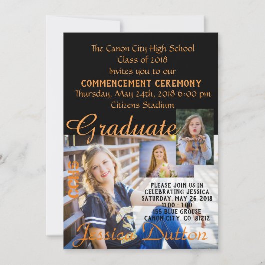 卒業発表 招待状 (裏面)