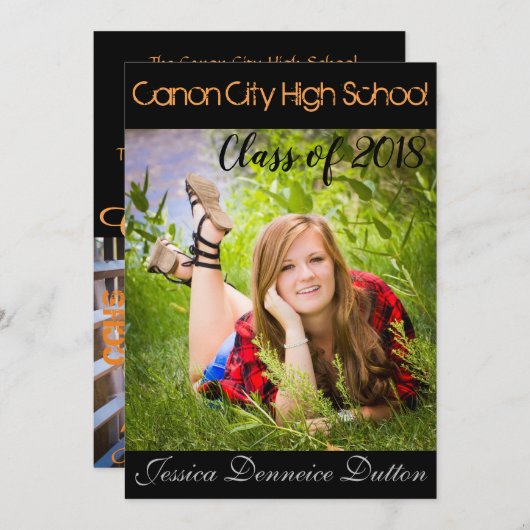 卒業発表 招待状 (正面/裏面)