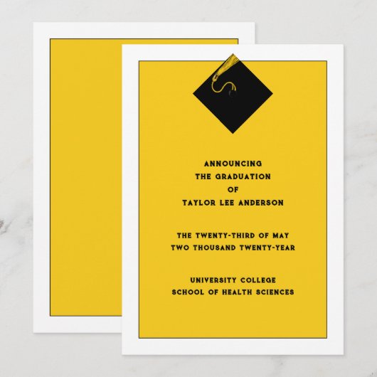 卒業発表 招待状 (正面/裏面)