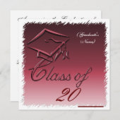 卒業発表、招待状・バーガンディ 招待状 (正面/裏面)