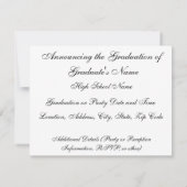 卒業発表、招待状 招待状 (裏面)