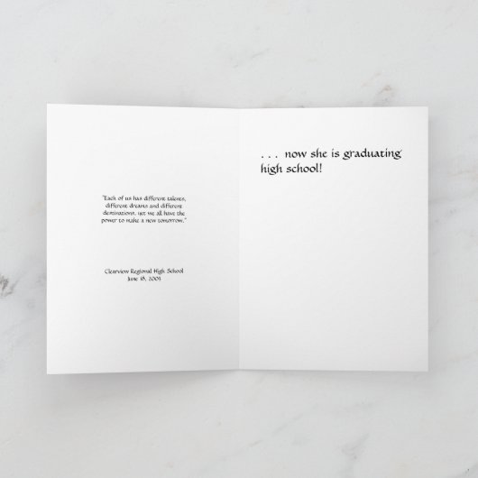 卒業発表 案内状 (内部)